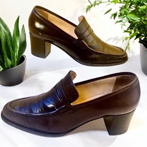 Calvin Klein Brown Leather Classic Pump Vintage '96 with Box - Picture 3 of 13